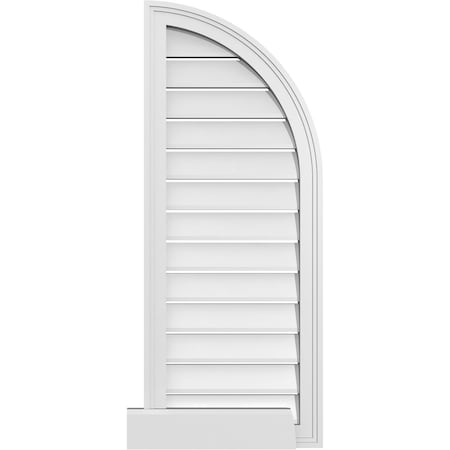 Ekena Millwork Quarter Round Top Right Surface Mount PVC Gable Vent w/ 2"W x 2"P Brickmould Sill Frame, 16"W x 40"H GVPQR16X4003SF